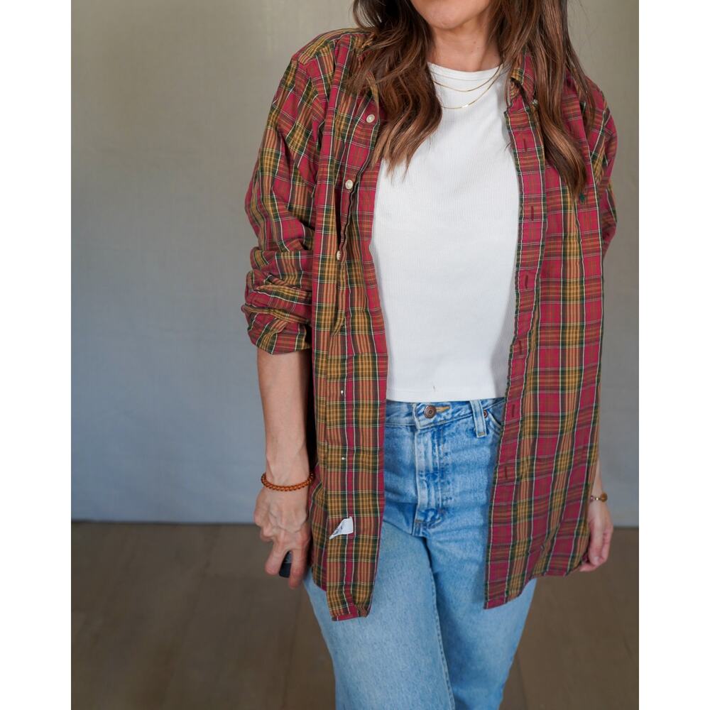 Ralph Lauren Plaid Button Down Shirt / Classic Fit / Tartan / Vintage Prep